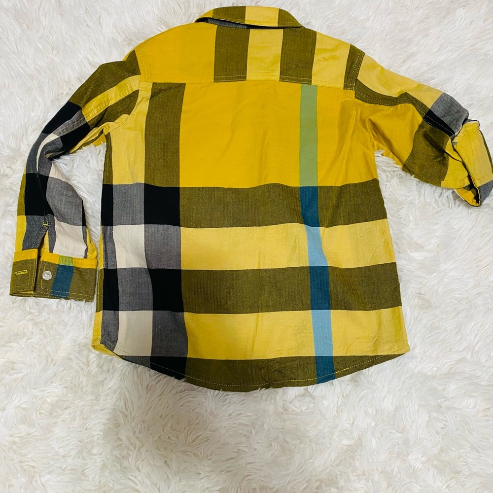 Burberry Kids Yellow Plaid Shirt - Picture 2 of 4